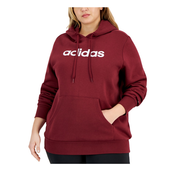 Adidas Trendy Pullover Logo Print Fleece Hoodie Shadow Red Plus Size 3X - Picture 1 of 1